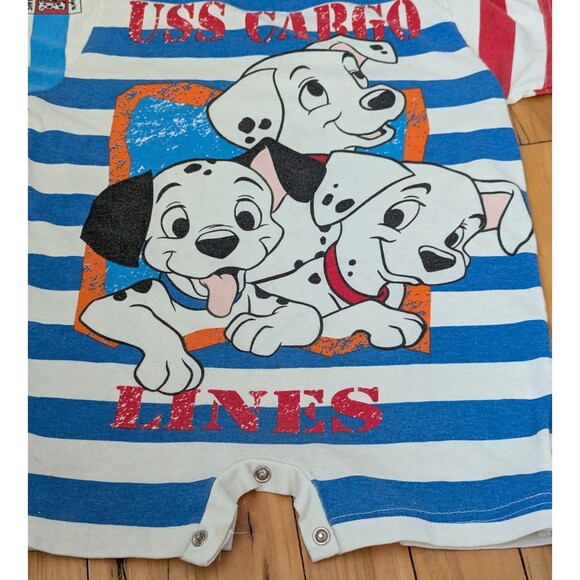 RARE Vintage Disney 101 Dalmatians Blue Stripe Romper Size 2T - Picture 8 of 12
